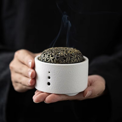 Creative Ceramic Incense Burner – Decorative Aromatherapy Incense Holder with Elegant Pedestal Design for Home Fragrance, Meditation, Yoga and Relaxation