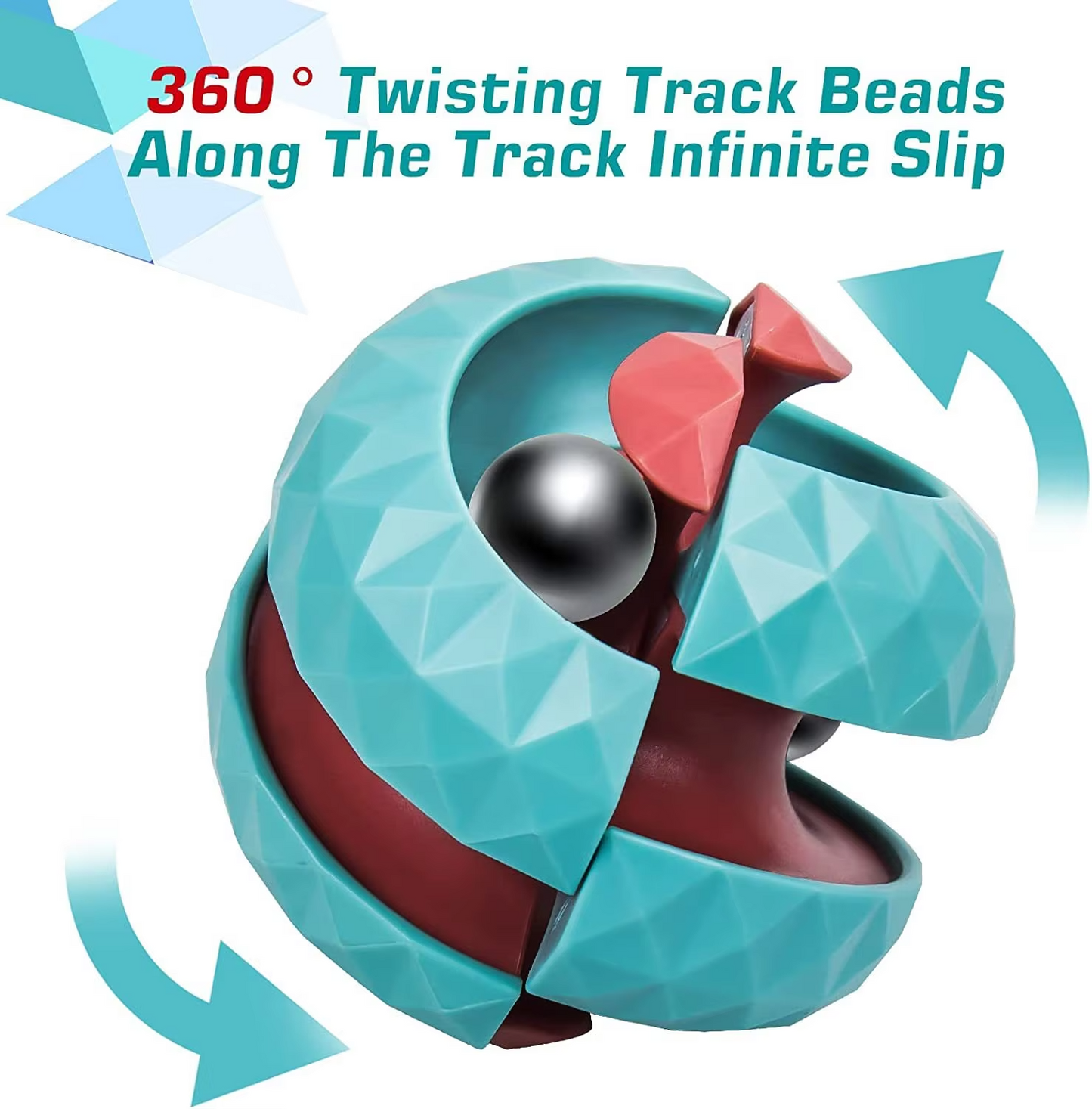 Track Ball Sensory Fidget Cube – Infinite Flip Decompression Toy with Rolling Ball for Stress Relief, Focus, Finger Play and Sensory Stimulation