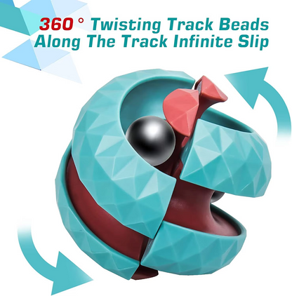Track Ball Sensory Fidget Cube – Infinite Flip Decompression Toy with Rolling Ball for Stress Relief, Focus, Finger Play and Sensory Stimulation