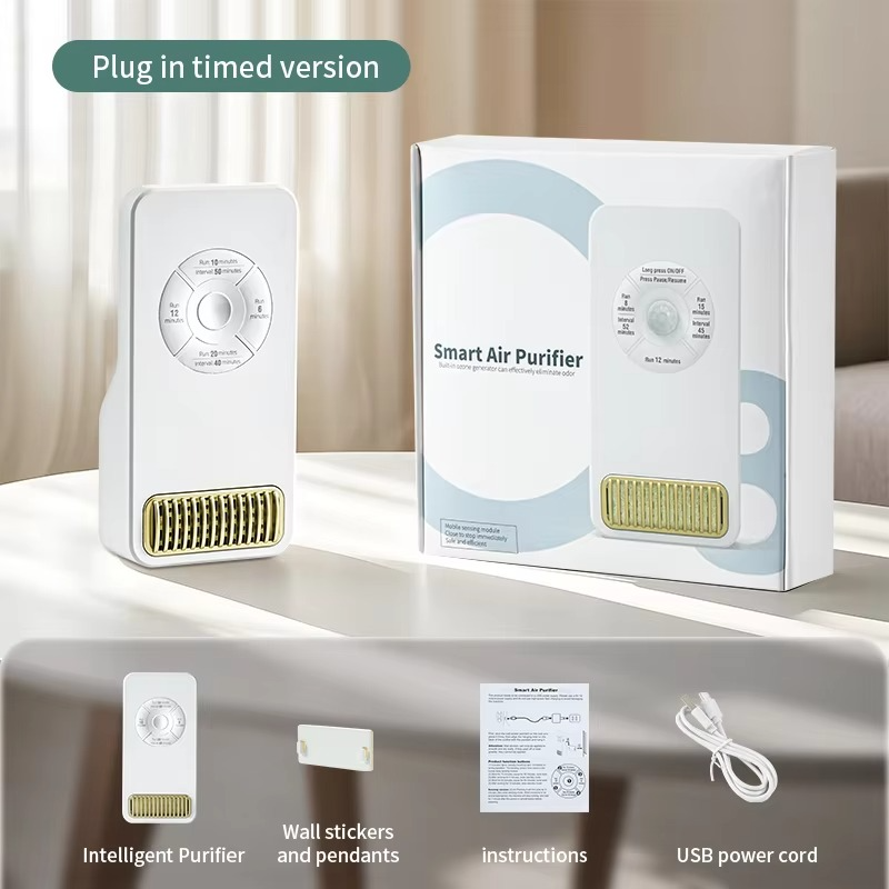 Smart Home Air Purifier – High-Power USB Plug-In Air Cleaner with Built-In Sensor, Automatic Operation and Maintenance-Free Design