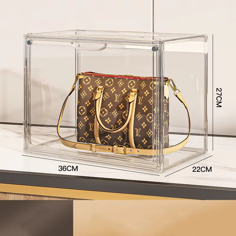 Luxury Handbag Organizer – Transparent Dust-Proof Storage Box for Wardrobe, Closet, Purse Display, Protection and Space-Saving Organization