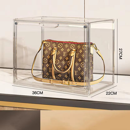 Luxury Handbag Organizer – Transparent Dust-Proof Storage Box for Wardrobe, Closet, Purse Display, Protection and Space-Saving Organization