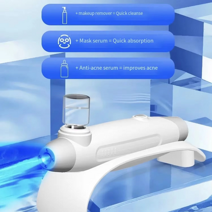 High-Pressure Nano Spray Gun – 450nm Blue Light Water Oxygen Facial Hydration Device for Deep Moisturizing, Skincare and Professional Beauty Treatments