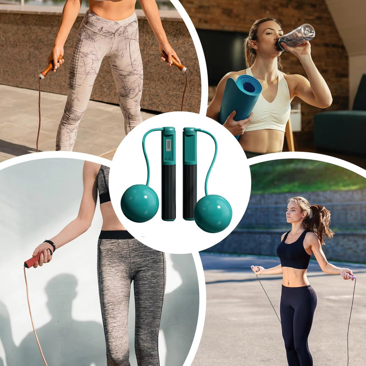 Cordless Jump Rope with Counter – Adjustable Wireless Fitness Skipping Rope for Women, Home Workouts, Cardio Training, Weight Loss and Indoor Exercise
