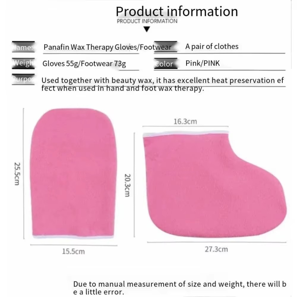 Paraffin Wax Spa Kit – Hand and Foot Moisturizing Set with Cotton Gloves, Wax Brush, Plastic Film Wrap and Spa Accessories