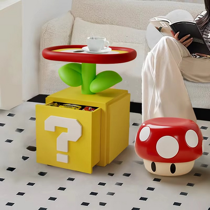 Cartoon Bedside Storage Table – Creative Kids Side Table with Storage Shelf for Bedroom, Living Room, Sofa, Coffee Corner and Home Organization