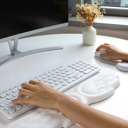Angel Wing Memory Foam Keyboard & Mouse Wrist Rest Set – Ergonomic Non-Slip Wrist Support Pad for Office, PC, Laptop and Comfortable Typing