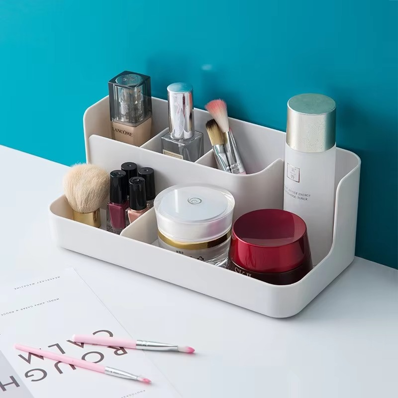 Cosmetic Storage Box – Space-Saving Vanity Organizer with Skincare Shelf for Makeup, Beauty Products, Toiletries and Bathroom Organization
