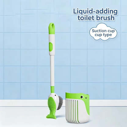 Whale-Shaped Toilet Brush – 360° Cleaning Brush with Silicone Head, Hanging Hole & Wall-Mounted Design for Easy Bathroom Cleaning