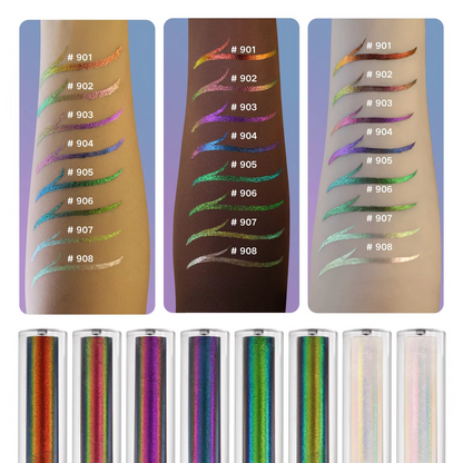 Duochrome Glitter Liquid Eyeliner – Waterproof Smudge-Proof Eye Liner with Ultra-Fine Tip for Long-Lasting Shimmer Makeup