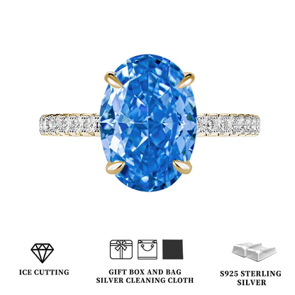 Silver Tanzanite Ring – Mint Green Oval Tanzanite with Ice-Cut Zircon Accents for Women, Elegant Jewelry, Special Occasions and Gifts