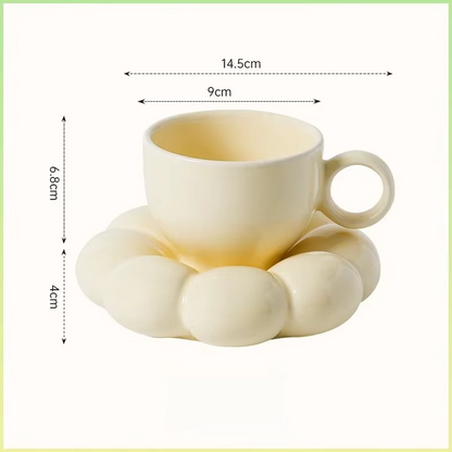 Sunflower Ceramic Coffee Mug Set – 6oz Floral Cup and Saucer with Aesthetic Design for Coffee, Tea, Home, Office and Decorative Gifting