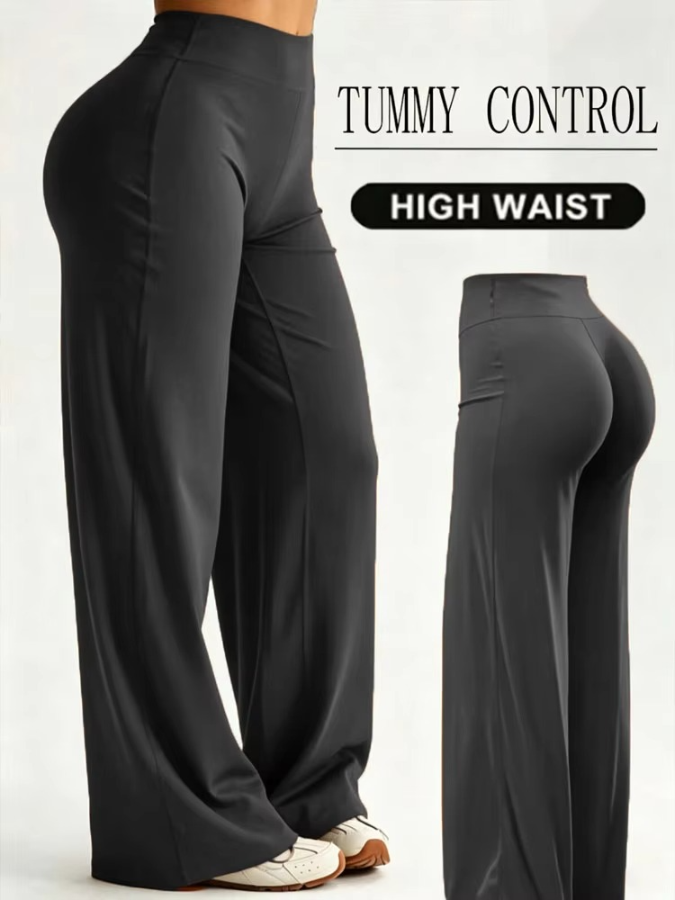 High-Waist Straight-Leg Workout Pants – Skin-Friendly Hip-Lifting Fitness Leggings for Training, Yoga, Casual Sports and Everyday Activewear