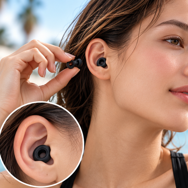 Silicone Swimming Earplugs – Reusable Noise Reducing Ear Protection for Sleep, Swimming and Travel Comfort