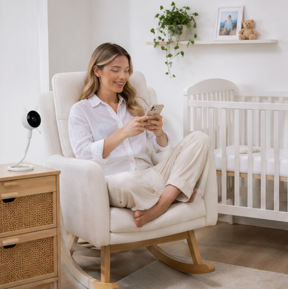 Smart Baby Monitor Camera - 1080P WiFi Remote Viewing Device with Night Vision, Temperature Detection and Two-Way Monitoring