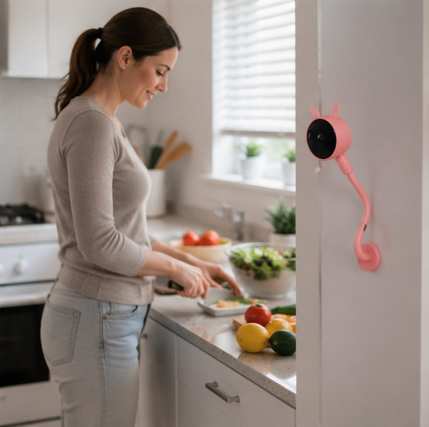 Smart Baby Monitor Camera - 1080P WiFi Remote Viewing Device with Night Vision, Temperature Detection and Two-Way Monitoring
