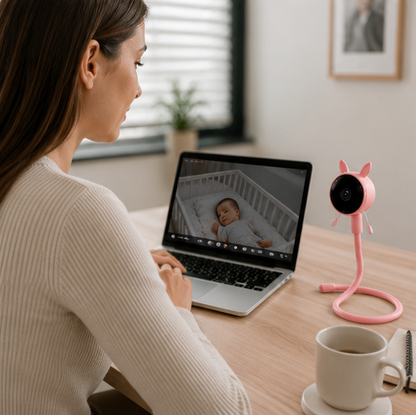 Smart Baby Monitor Camera - 1080P WiFi Remote Viewing Device with Night Vision, Temperature Detection and Two-Way Monitoring