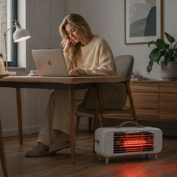 Smart Infrared Space Heater – Intelligent Thermostat Electric Fan Heater for Fast Efficient Home and Office Heating