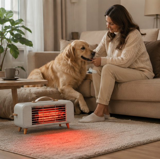 Smart Infrared Space Heater – Intelligent Thermostat Electric Fan Heater for Fast Efficient Home and Office Heating