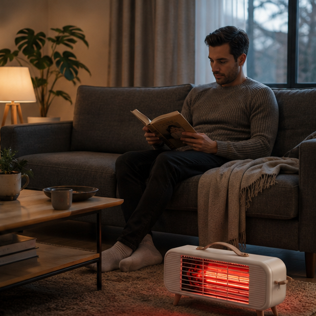 Smart Infrared Space Heater – Intelligent Thermostat Electric Fan Heater for Fast Efficient Home and Office Heating