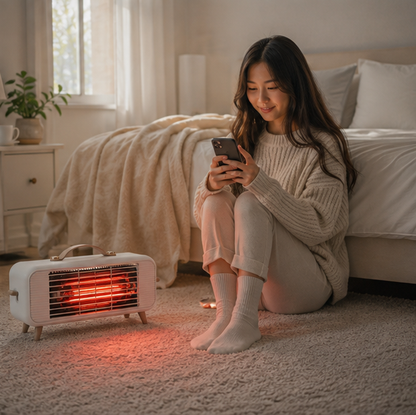 Smart Infrared Space Heater – Intelligent Thermostat Electric Fan Heater for Fast Efficient Home and Office Heating