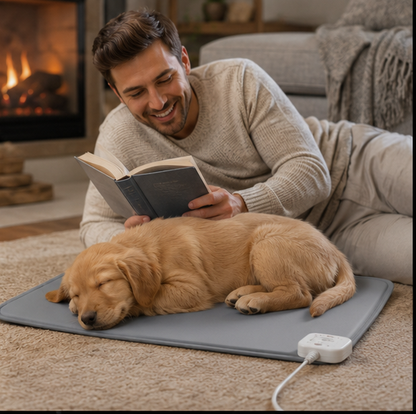 Smart Pet Heating Pad – Electric Heated Dog and Cat Bed Mat with Timer Sensor and Chew Resistant Cord
