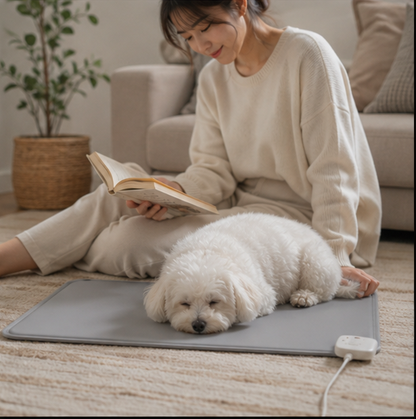 Smart Pet Heating Pad – Electric Heated Dog and Cat Bed Mat with Timer Sensor and Chew Resistant Cord