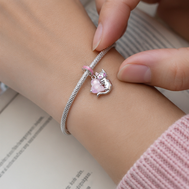 Sterling Silver Star Bear Charm-925 Silver Elegant Bracelet Bead Jewelry for Women DIY Accessories and Meaningful Gifts