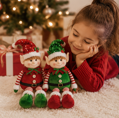 Stretchable Christmas Elf Figurine Set – Festive Wall Hanging Holiday Decoration for Christmas Parties, Mantels and Seasonal Home Decor