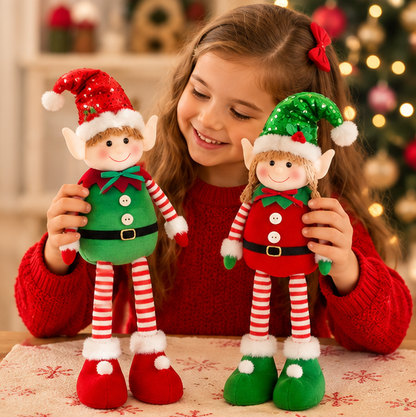 Stretchable Christmas Elf Figurine Set – Festive Wall Hanging Holiday Decoration for Christmas Parties, Mantels and Seasonal Home Decor