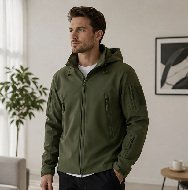 Tactical Soft Shell Jacket-Waterproof Windproof Military Coat for Hiking Training Outdoor Work and Adventure Travel