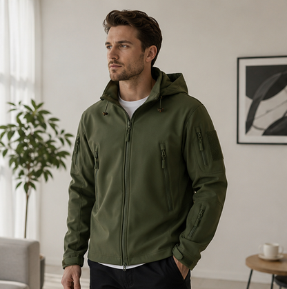 Tactical Soft Shell Jacket-Waterproof Windproof Military Coat for Hiking Training Outdoor Work and Adventure Travel