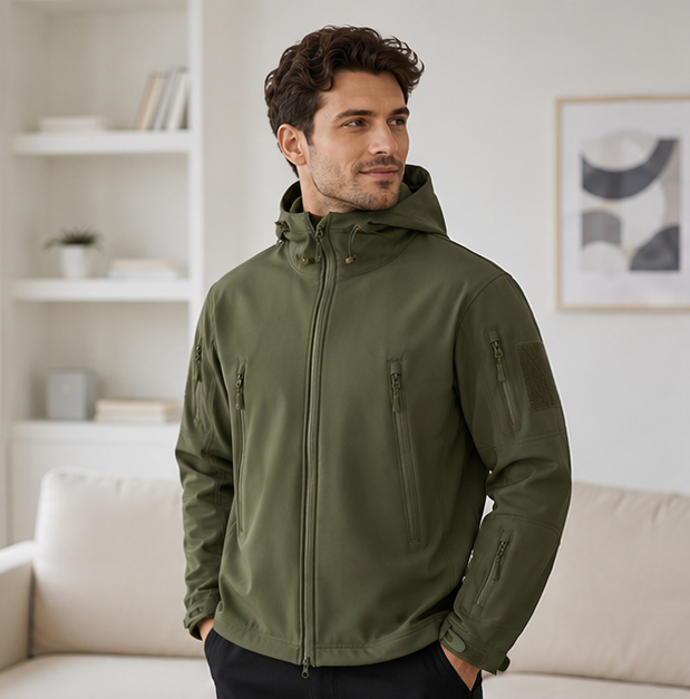 Tactical Soft Shell Jacket-Waterproof Windproof Military Coat for Hiking Training Outdoor Work and Adventure Travel