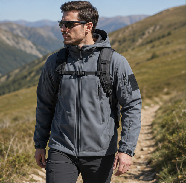 Tactical Soft Shell Jacket-Waterproof Windproof Military Coat for Hiking Training Outdoor Work and Adventure Travel