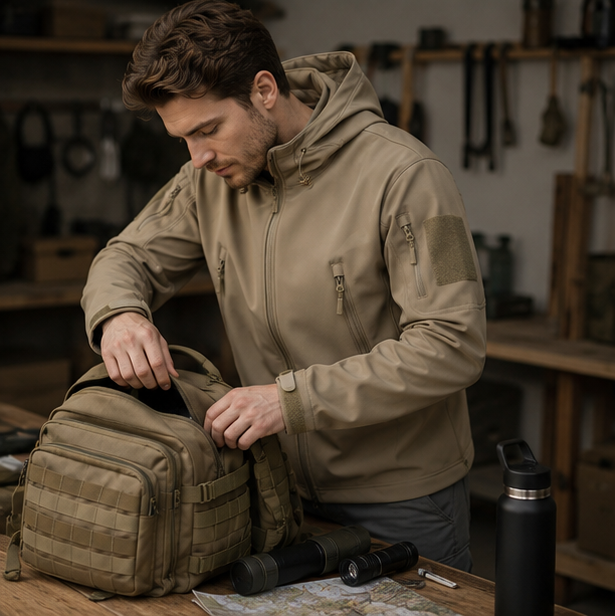 Tactical Soft Shell Jacket-Waterproof Windproof Military Coat for Hiking Training Outdoor Work and Adventure Travel