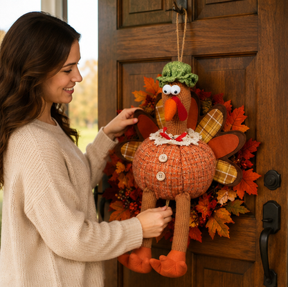 Thanksgiving Turkey Hanging Decoration – Festive Autumn Harvest Dangling Ornament for Seasonal Home, Porch and Fall Holiday Displays