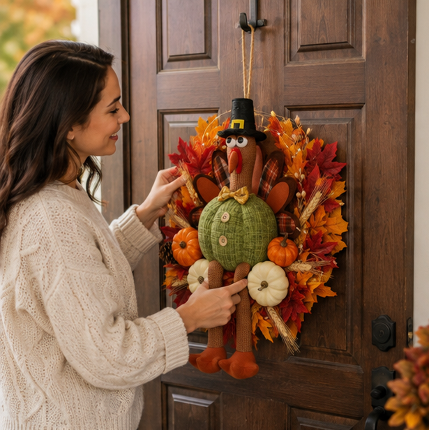 Thanksgiving Turkey Hanging Decoration – Festive Autumn Harvest Dangling Ornament for Seasonal Home, Porch and Fall Holiday Displays