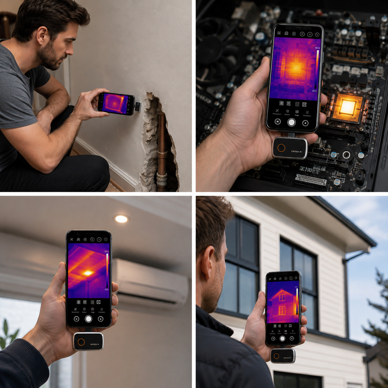 Thermal Imaging Camera – Portable 192x192 Infrared Thermal Scanner for Android iPhone Electronics Inspection and Repair