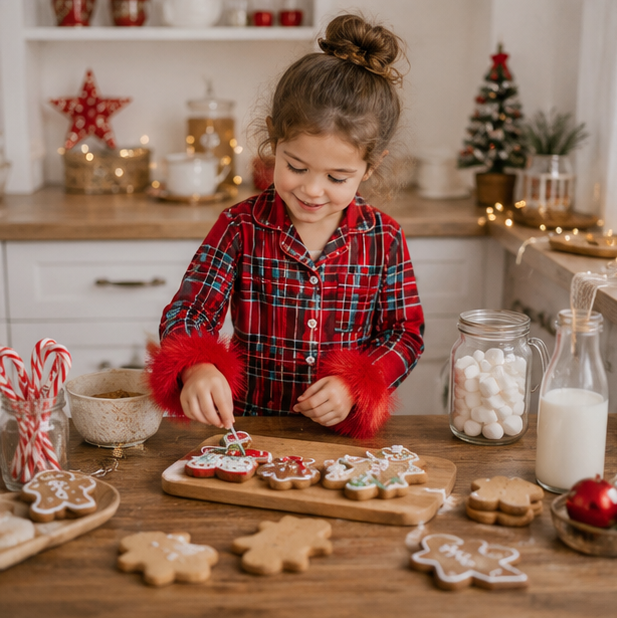 Toddler Christmas Pajama Set – Santa Claus Snowflake Sleepwear with Cozy Fur Trim for Holiday Family Photos and Winter Comfort