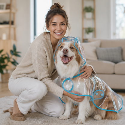 Transparent Hooded Pet Raincoat - Waterproof Puppy and Dog Rainwear Jacket for Outdoor Walks, Travel and All-Weather Protection