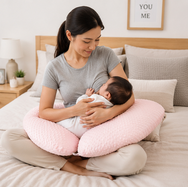Twin Nursing Pillow Cushion - Multifunctional Baby Feeding Support Pillow with Anti-Spit Design for Comfortable Breastfeeding