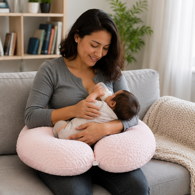 Twin Nursing Pillow Cushion - Multifunctional Baby Feeding Support Pillow with Anti-Spit Design for Comfortable Breastfeeding