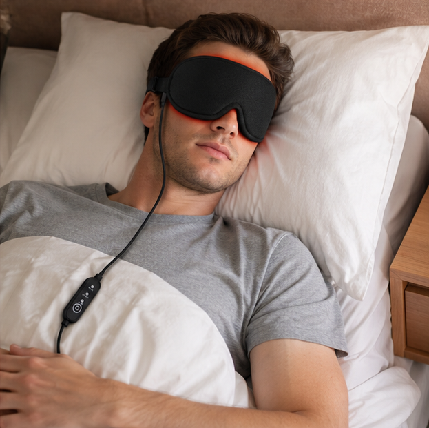 USB Heated Eye Mask – Vibration Eye Massager for Warm Compress, Sleep Support and Eye Strain Relief