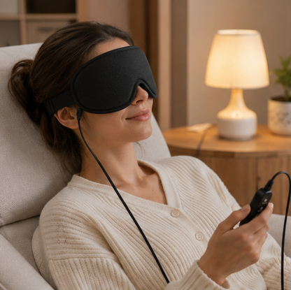 USB Heated Eye Mask – Vibration Eye Massager for Warm Compress, Sleep Support and Eye Strain Relief