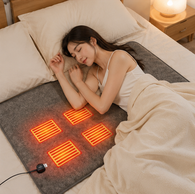 USB Heated Mattress Pad - Portable Washable Electric Heating Mat for Bedroom, Office and Outdoor Use