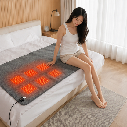 USB Heated Mattress Pad - Portable Washable Electric Heating Mat for Bedroom, Office and Outdoor Use