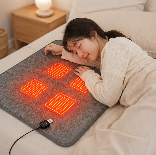 USB Heated Mattress Pad - Portable Washable Electric Heating Mat for Bedroom, Office and Outdoor Use