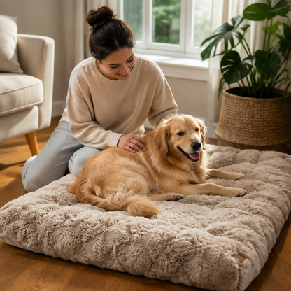 Ultra Plush Dog Bed – Soft Washable Pet Cushion Mattress for Large Dogs, Crates and Comfortable Sleep