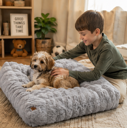 Ultra Plush Dog Bed – Soft Washable Pet Cushion Mattress for Large Dogs, Crates and Comfortable Sleep