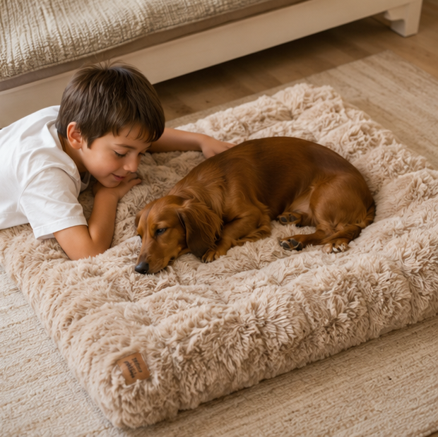 Ultra Plush Dog Bed – Soft Washable Pet Cushion Mattress for Large Dogs, Crates and Comfortable Sleep